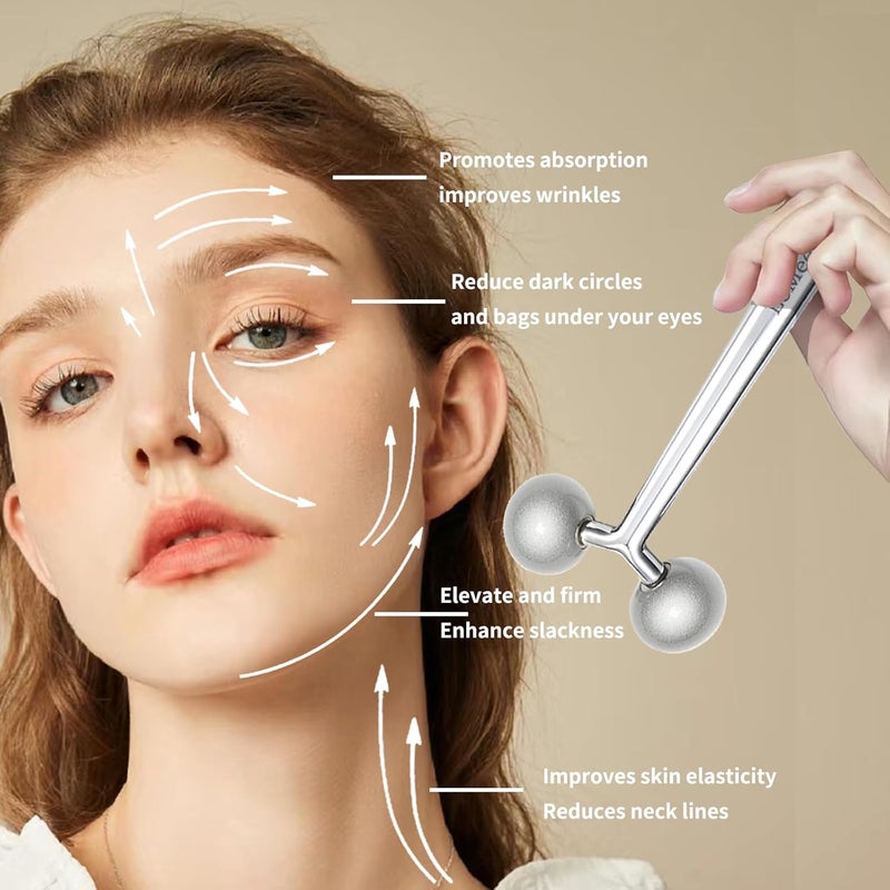 LeMeeOly 2Pcs Gua Sha Facial Tools Stainless Steel, Detailer GuaSha Set for Face Neck, Natural Skin Care Metal Gua Sha Lymphatic Drainage Face Massage Tool, Gift for Women (Detail Guasha Set) - Image 3